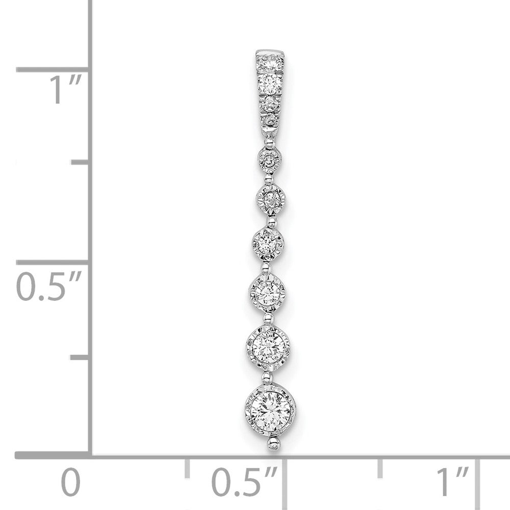 14k White Gold Graduating Real Diamond Chain Slide