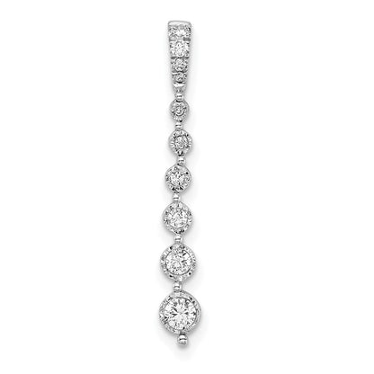 14k White Gold Graduating Real Diamond Chain Slide
