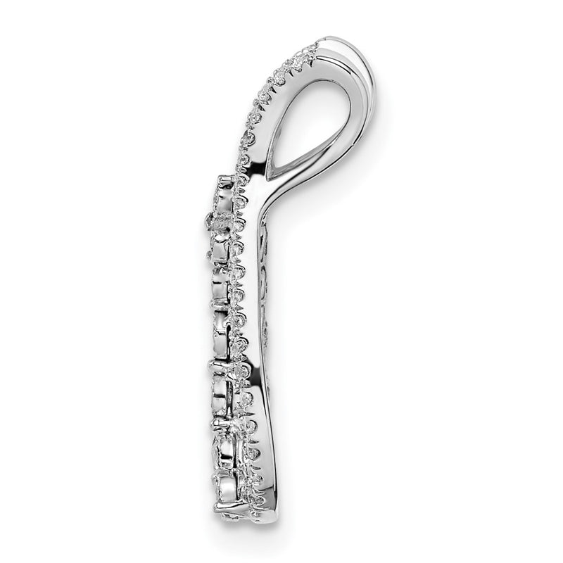 14k White Gold Real Diamond Chain Slide