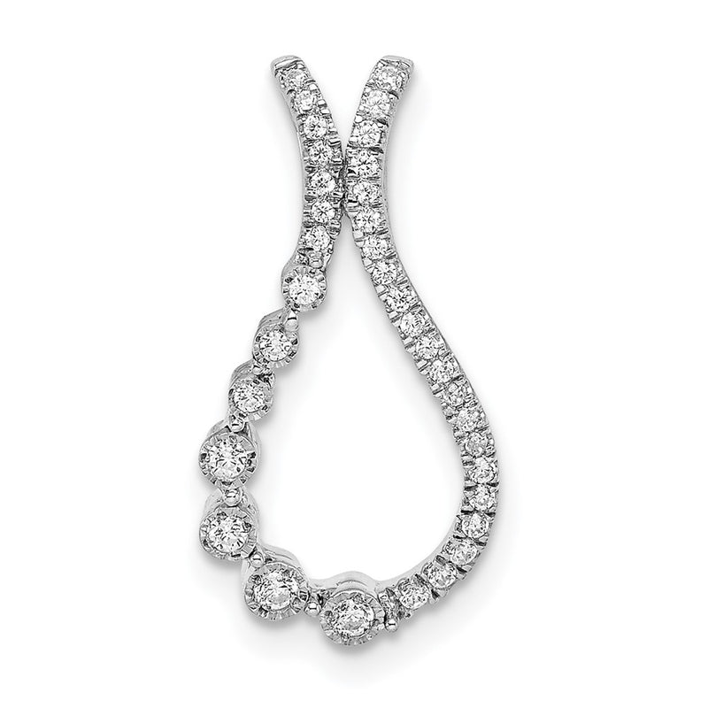 14k White Gold Real Diamond Chain Slide