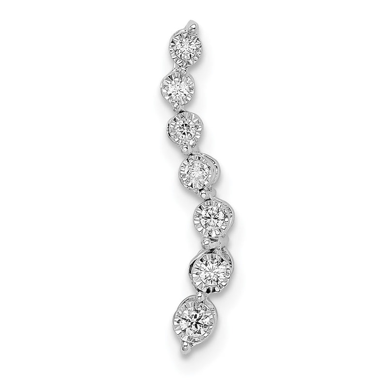 14k White Gold Graduating Real Diamond Chain Slide