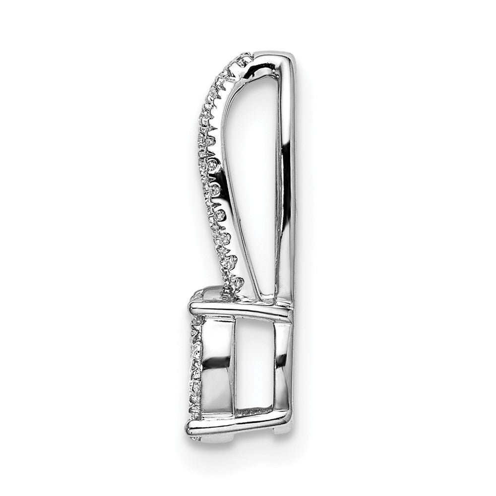 14k White Gold Fancy Vintage Real Diamond Chain Slide