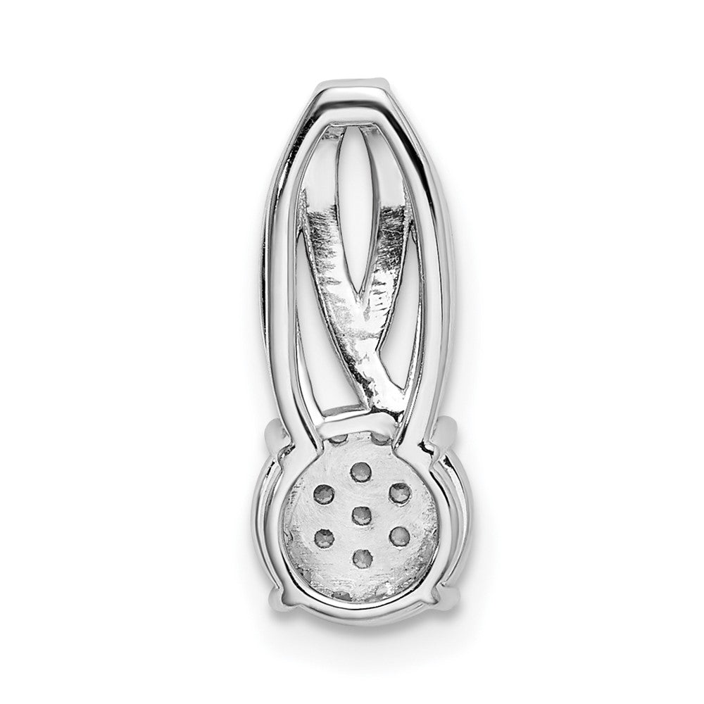 14k White Gold Fancy Vintage Real Diamond Chain Slide