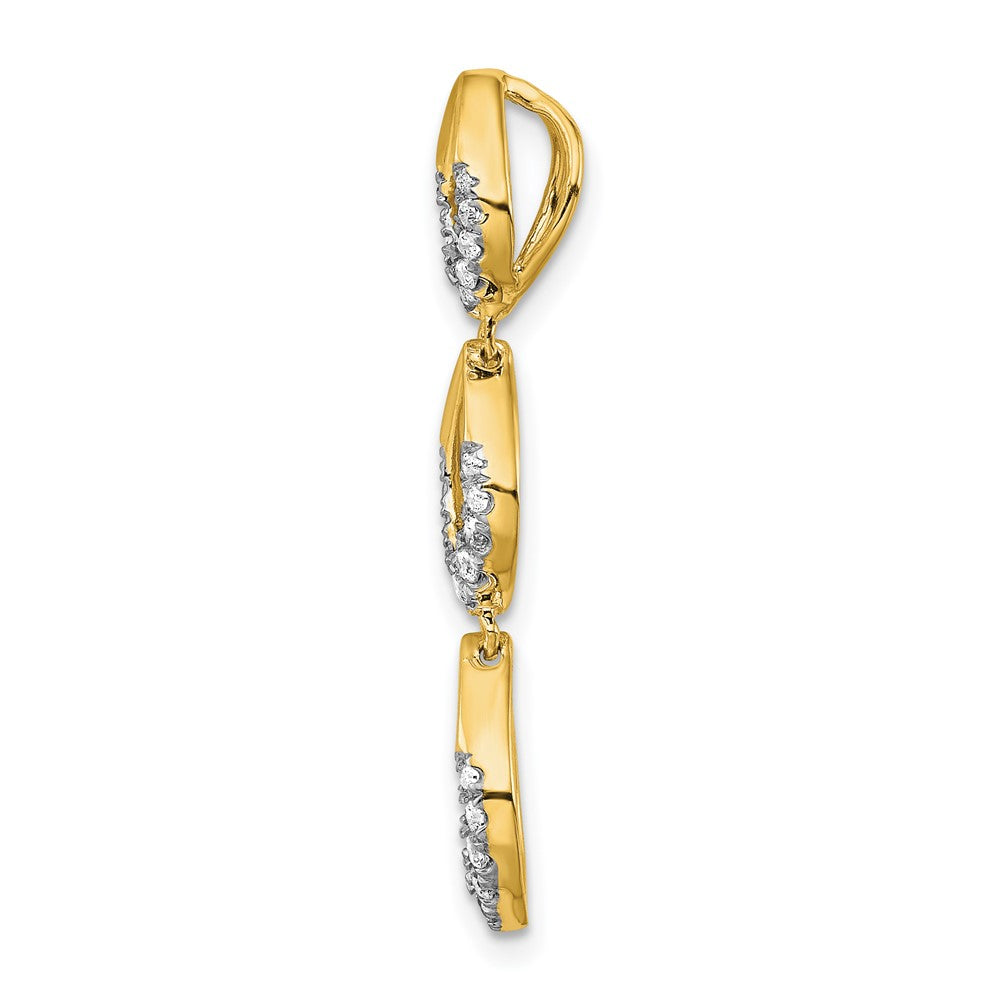 14K Yellow Gold Polished Dangle Real Diamond Chain Slide
