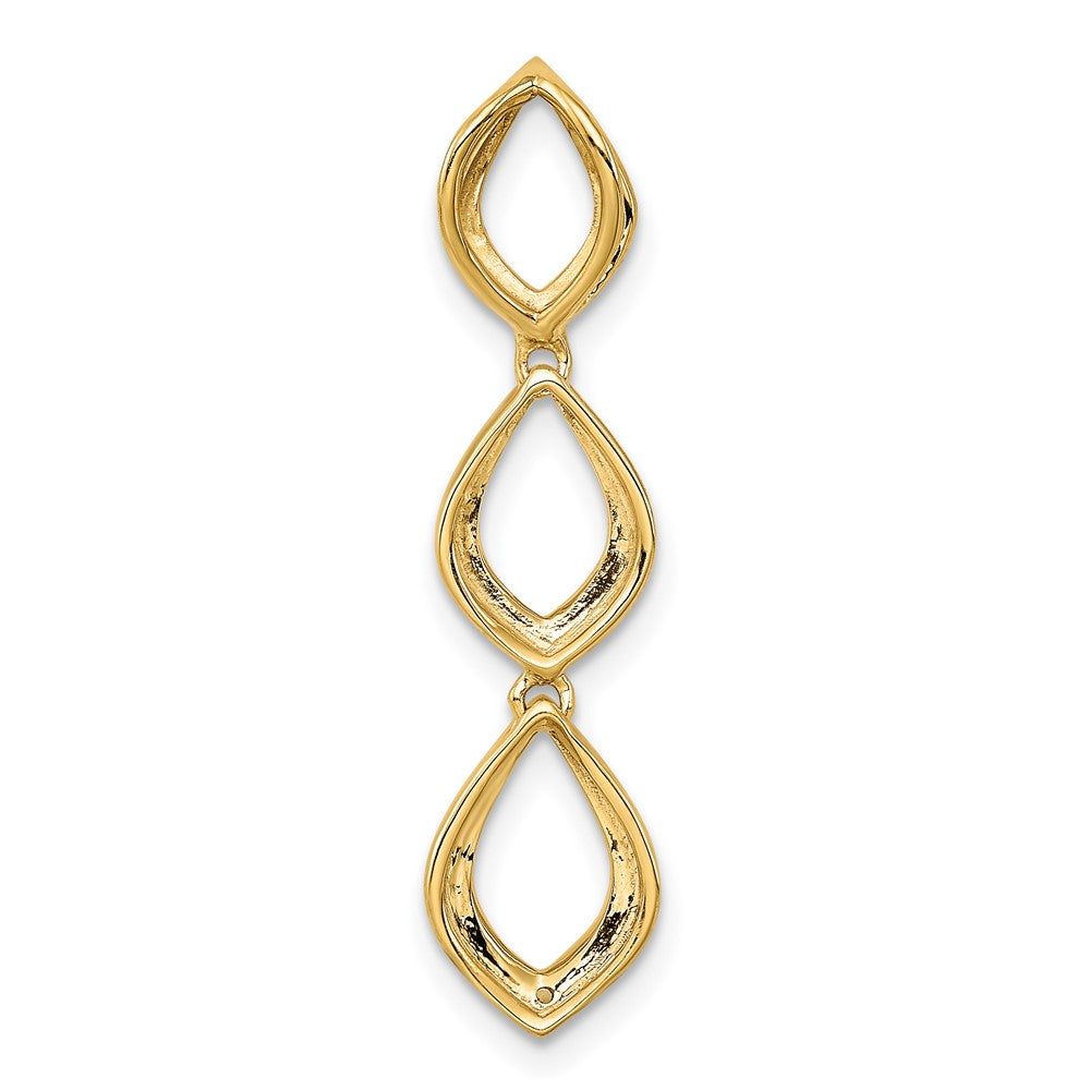 14K Yellow Gold Polished Dangle Real Diamond Chain Slide