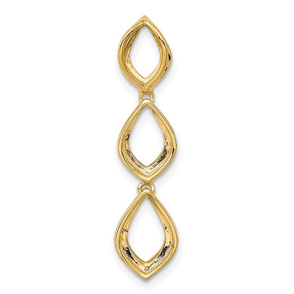 14K Yellow Gold Polished Dangle Real Diamond Chain Slide