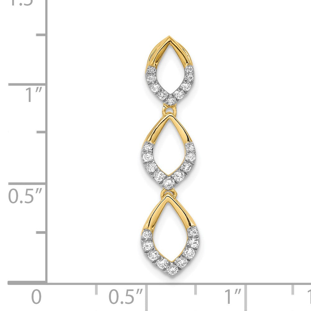 14K Yellow Gold Polished Dangle Real Diamond Chain Slide