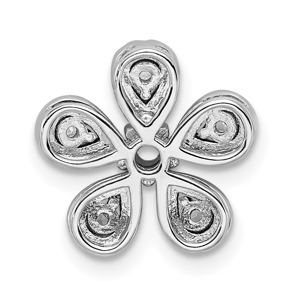 14k White Gold Real Diamond Flower Chain Slide