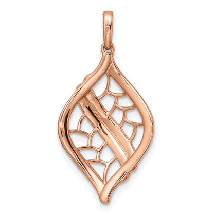 14k Rose Gold Polished Fancy Real Diamond Chain Slide