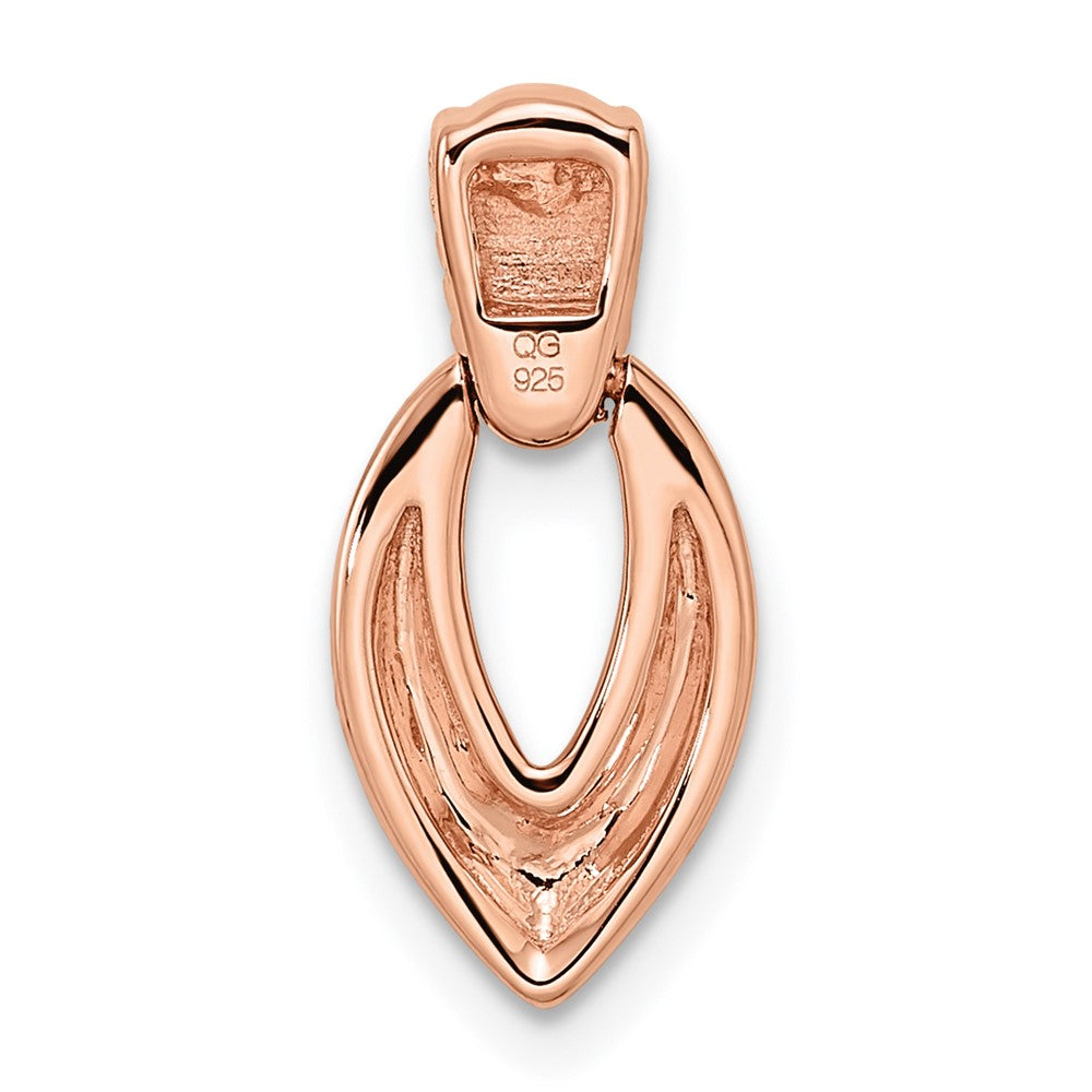 14k Rose Gold Polished Teardrop Real Diamond Chain Slide