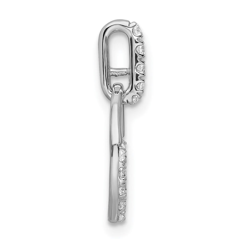 14k White Gold Circle Real Diamond Pendant