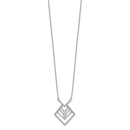 14k White Gold Real Diamond 18in Necklace