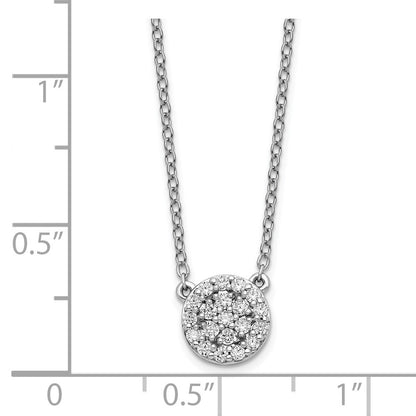 14k White Gold Real Diamond 18in Necklace