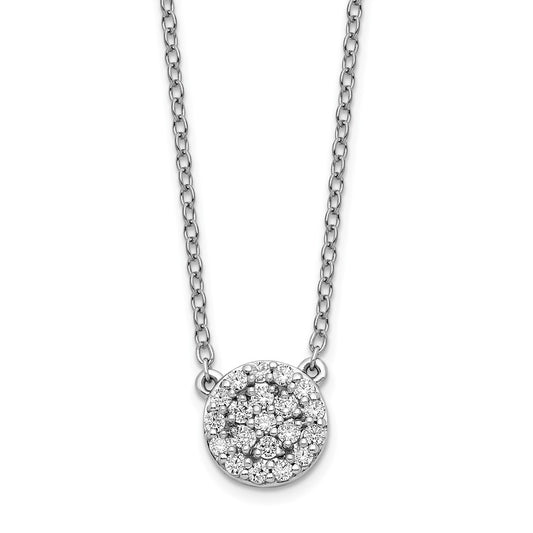 14k White Gold Real Diamond 18in Necklace