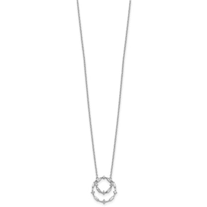 14k White Gold Real Diamond 18in Necklace