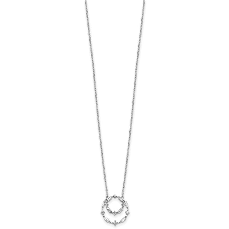 14k White Gold Real Diamond 18in Necklace