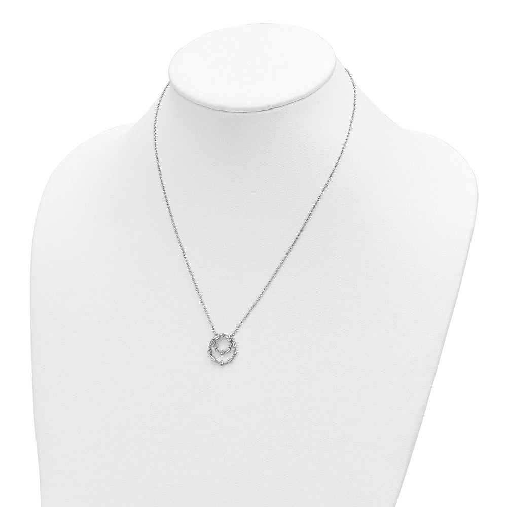 14k White Gold Real Diamond 18in Necklace