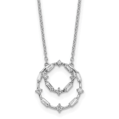 14k White Gold Real Diamond 18in Necklace
