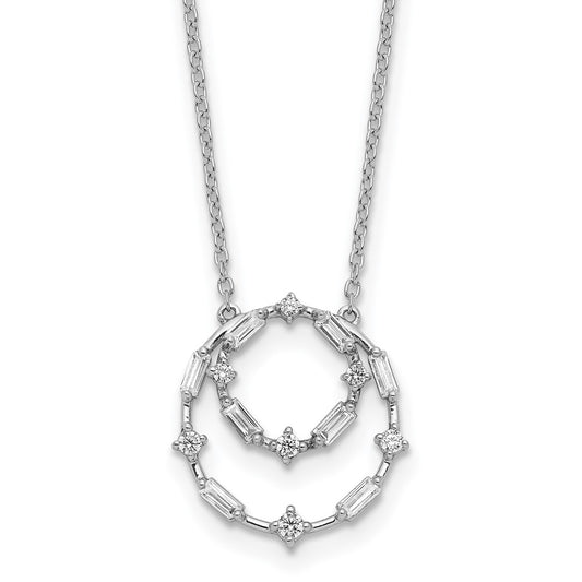 14k White Gold Real Diamond 18in Necklace