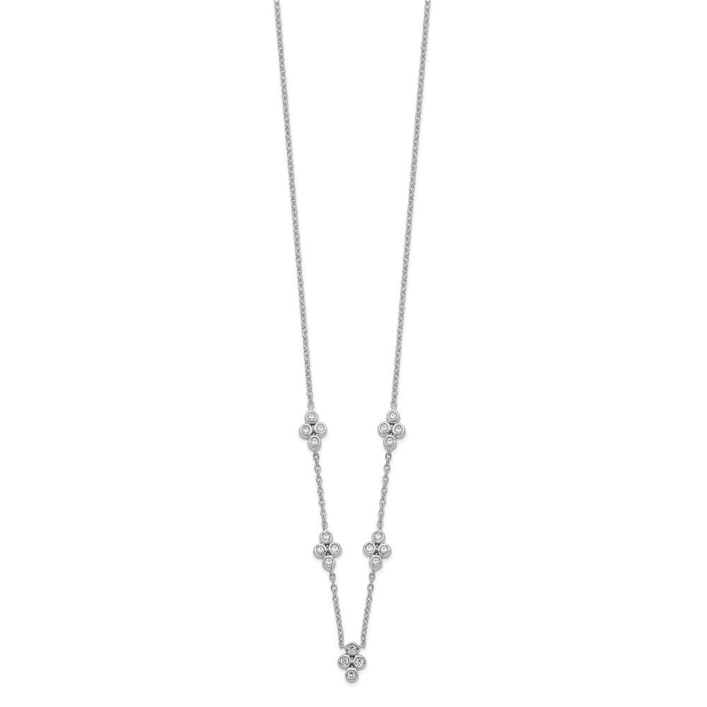 14k White Gold 5-station Real Diamond 18in Necklace