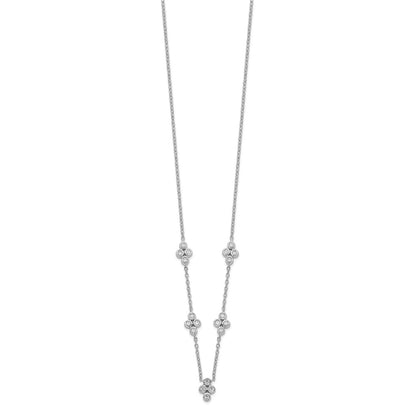 14k White Gold 5-station Real Diamond 18in Necklace