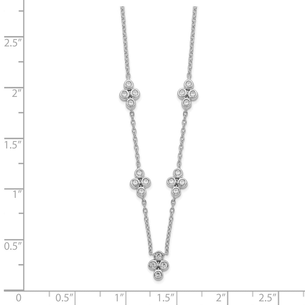 14k White Gold 5-station Real Diamond 18in Necklace