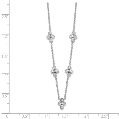 14k White Gold 5-station Real Diamond 18in Necklace