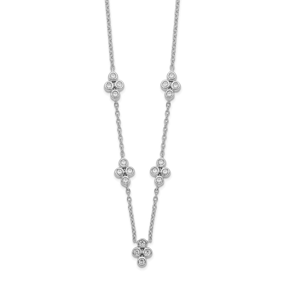 14k White Gold 5-station Real Diamond 18in Necklace