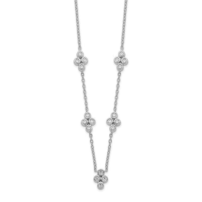 14k White Gold 5-station Real Diamond 18in Necklace