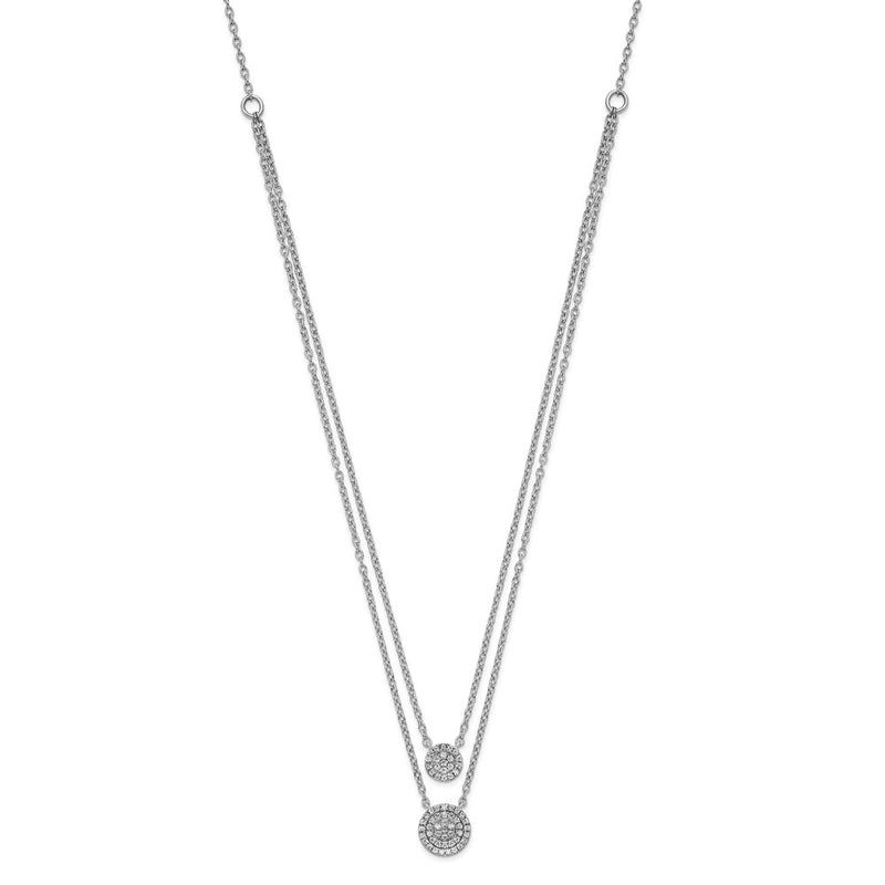 14k White Gold Double Strand 18in Necklace