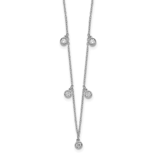 14k White Gold 5-station Real Diamond 18in Necklace