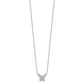 14k White Gold Real Diamond Butterfly 18in Necklace