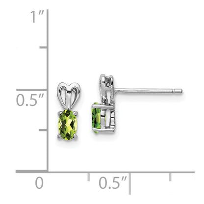 Sterling Silver Rhodium-plated Peridot Earrings