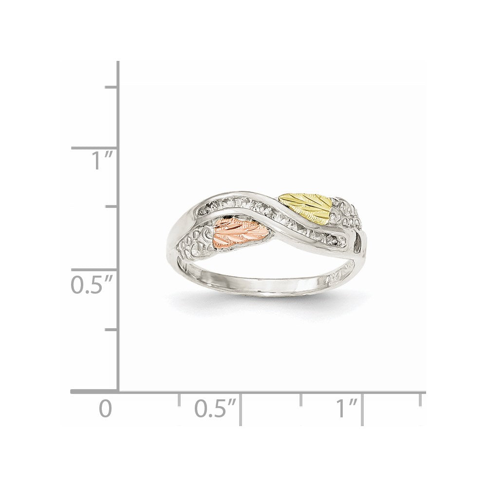 Sterling Silver & 12k Diamond Ring