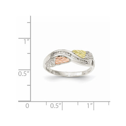 Sterling Silver & 12k Diamond Ring