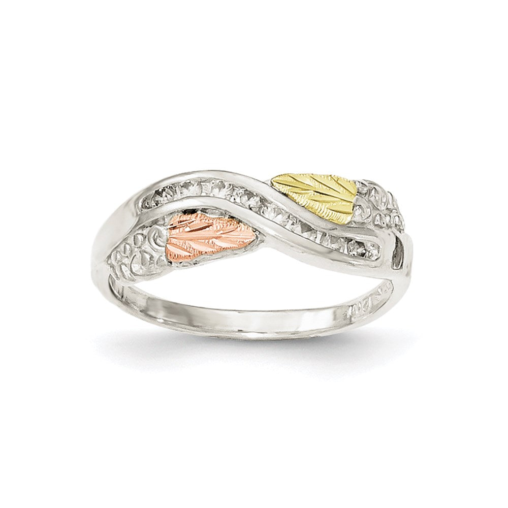 Sterling Silver & 12k Diamond Ring