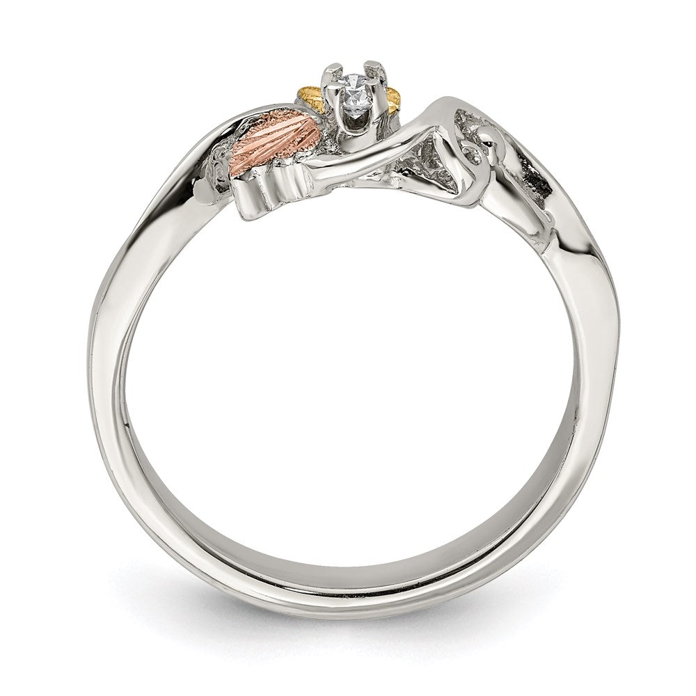 Sterling Silver & 12k Diamond Ring