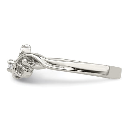 Sterling Silver & 12k Diamond Ring