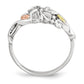 Sterling Silver & 12k Flower Diamond Ring