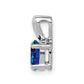 Sterling Silver Rhodium-plated Created Sapphire Pendant