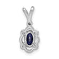 Sterling Silver Rhodium-plated Created Sapphire & Diamond Pendant
