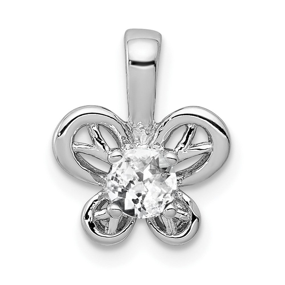 Sterling Silver Rhodium-plated White Topaz Pendant