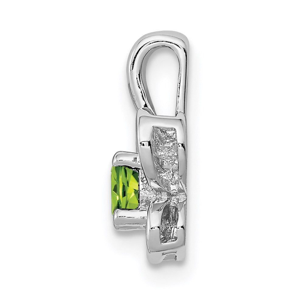 Sterling Silver Rhodium-plated Peridot Pendant