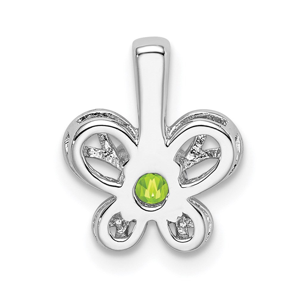 Sterling Silver Rhodium-plated Peridot Pendant