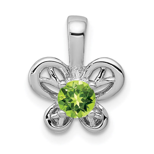 Sterling Silver Rhodium-plated Peridot Pendant