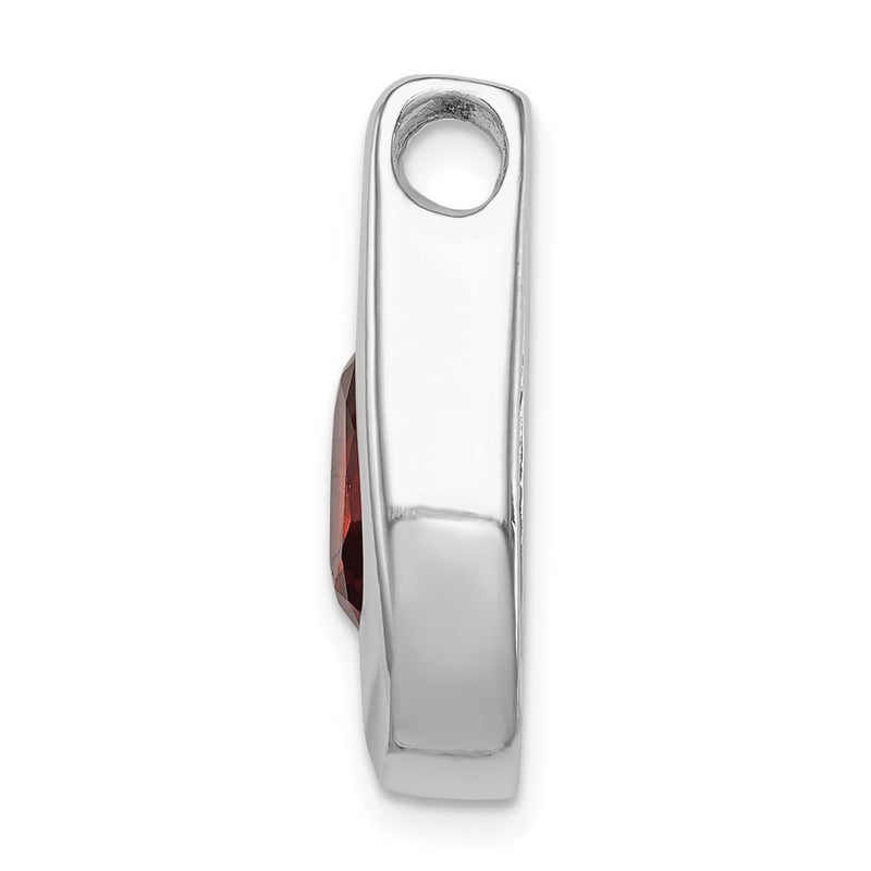 Sterling Silver Rhodium-plated Garnet Pendant
