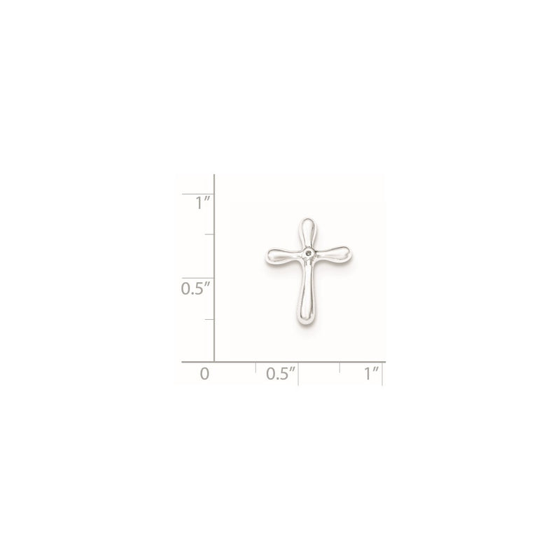 Sterling Silver Polished Diamond Cross Chain Slide