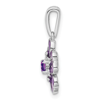 Sterling Silver Amethyst and Enamel Pendant