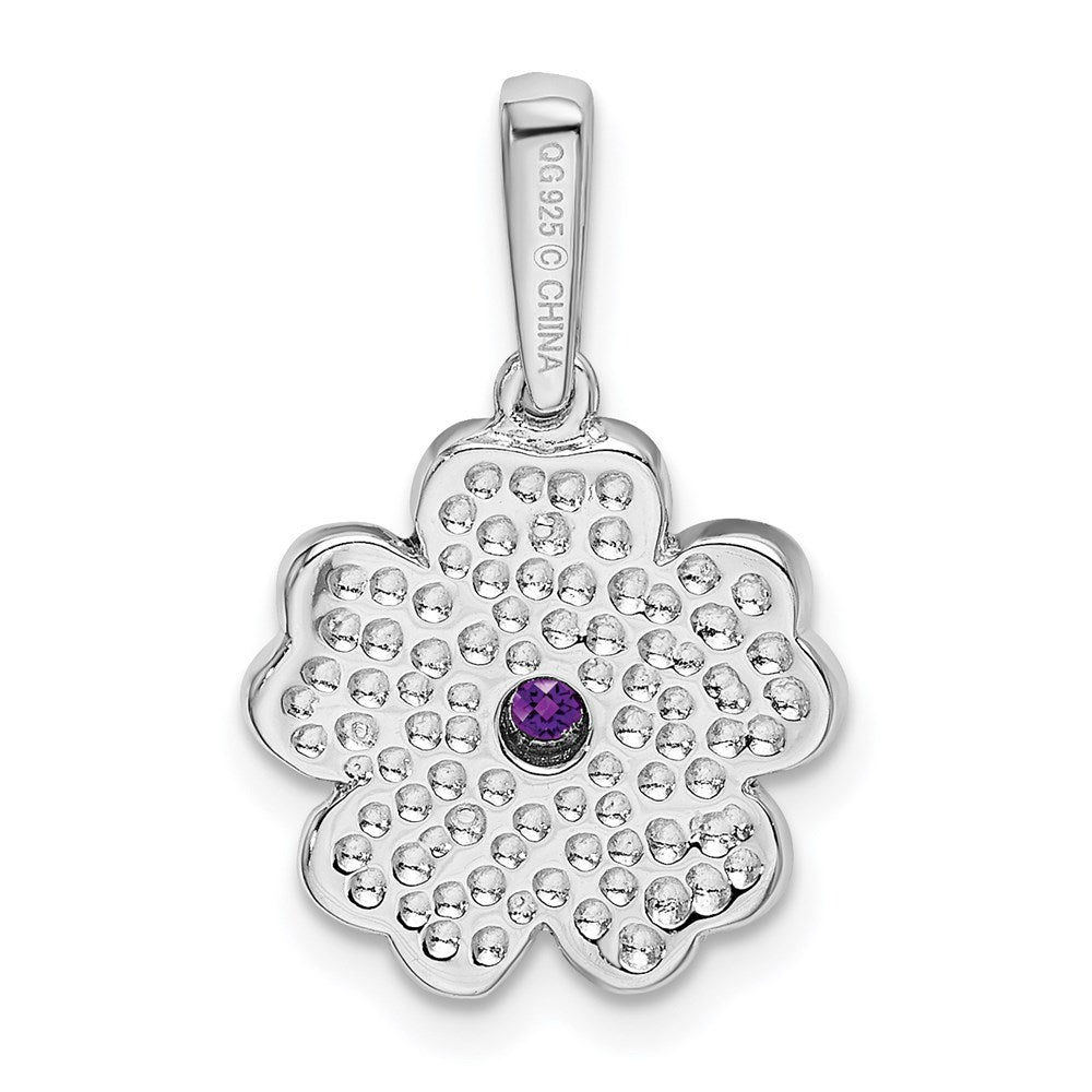 Sterling Silver Amethyst and Enamel Pendant