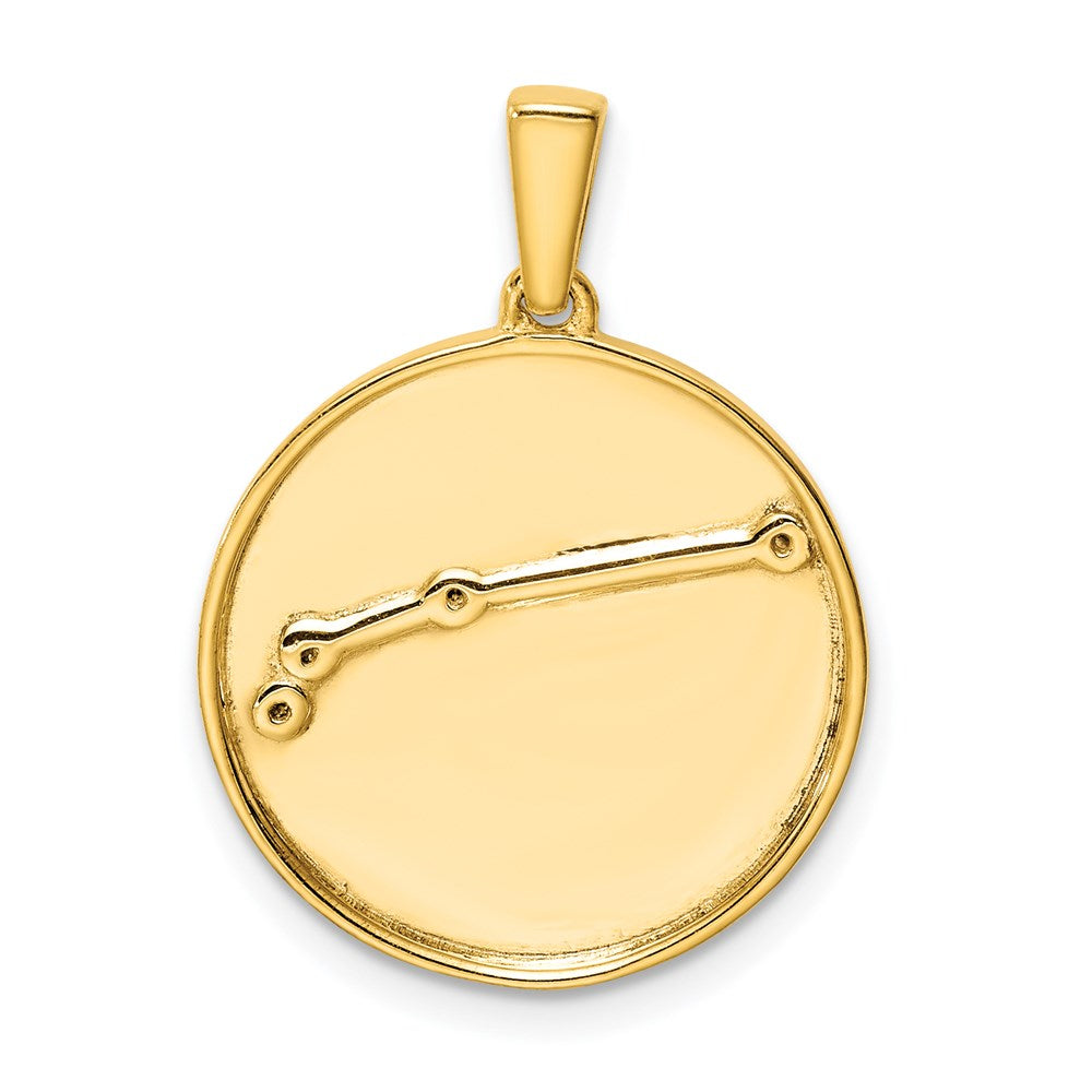 Sterling Silver Gold-plated & CZ Aries Zodiac Pendant